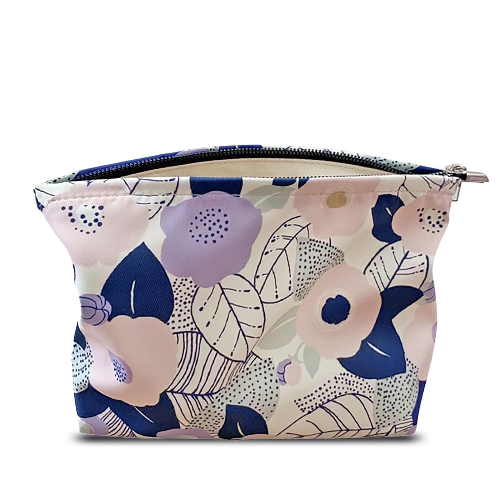 Floral Polyester Makeup Bag Travel Cosmetic Pouch Organizer