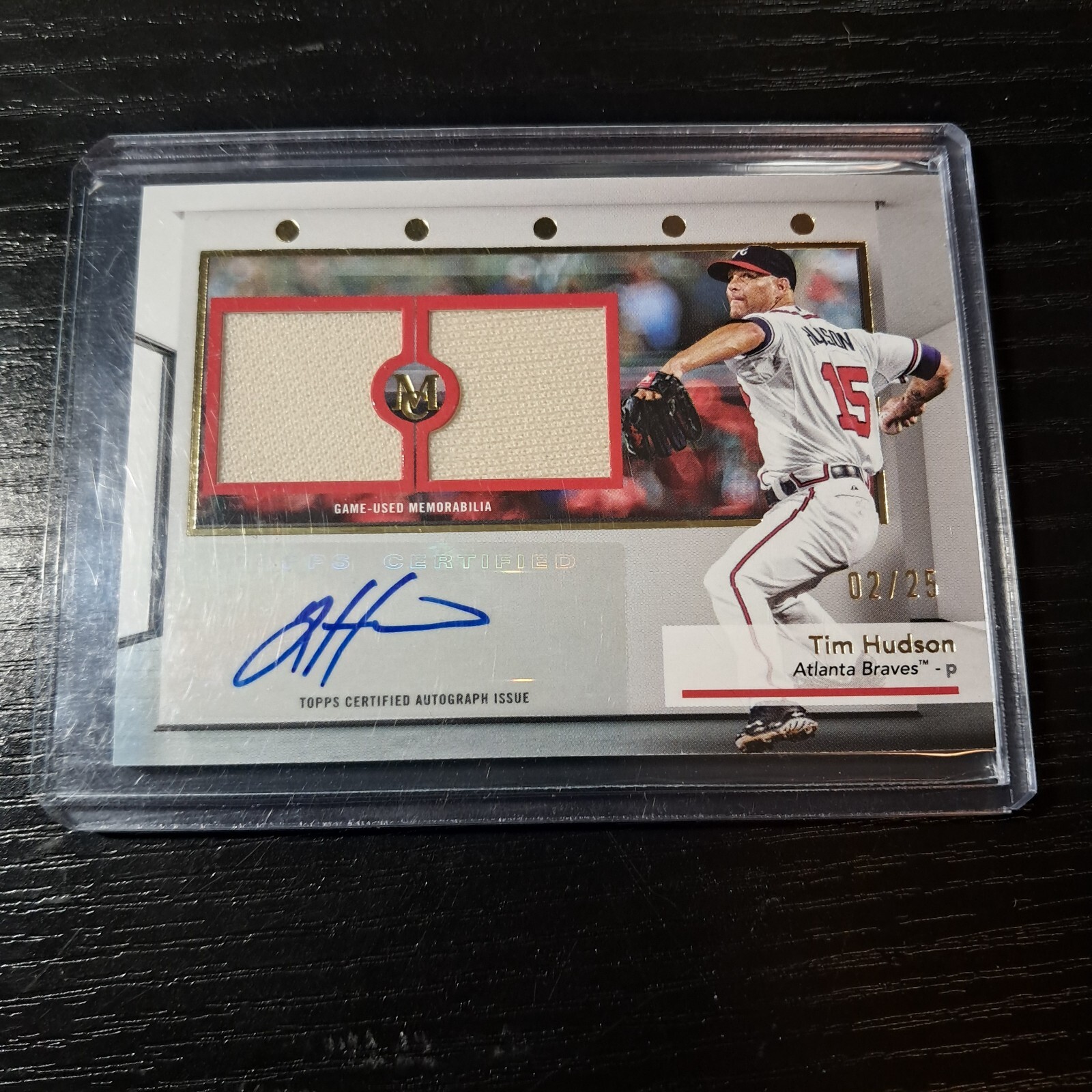 2024 Topps Museum Collection Tim Hudson Auto Dual Patch /25 Braves #SWDRA-TH