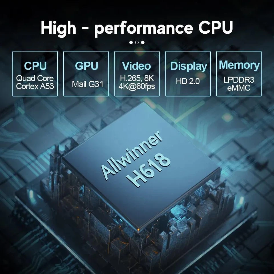 LEMFO DQ10 ATV Mini TV Stick Android13 Suporte 8K Vídeo 4K Wifi6 Allwinner H618 - Imagem 2 de 4