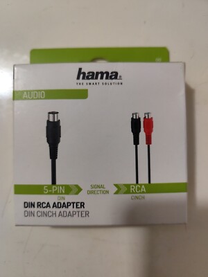 Hama Audio DIN-RCA-Adapterkabel Schwarz 5PinDIN/2xRCA M/W Neu