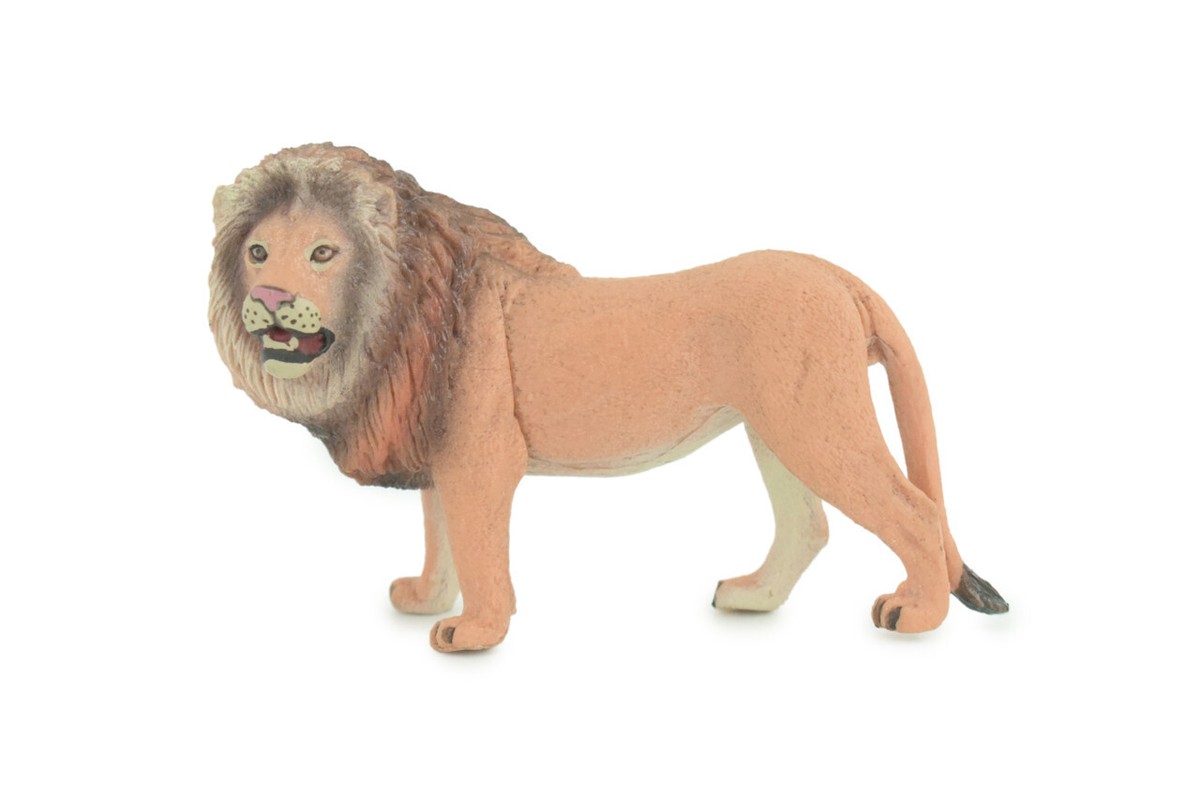 African Male Lion Toy, Realistic Hand Painted Rubber Model 4