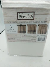 Mercantile Panel Curtain 50in x 84in Off White with Macrame Trim 100% Cotton 