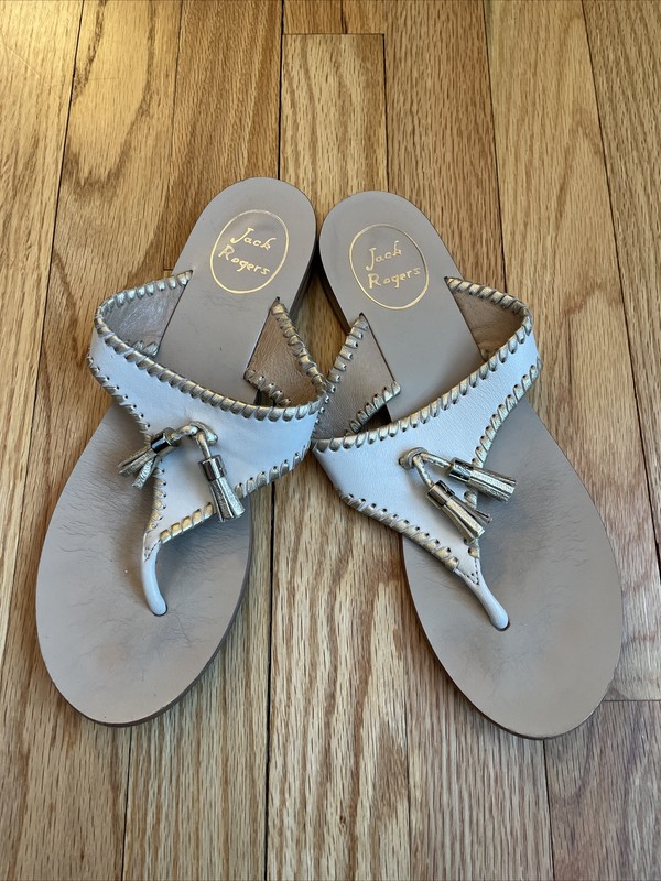 Jack Rogers Sandals Tassel Gold Size 9 Alana