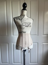 Vintage Antique Lace Up Back Corset Girdle 4 Clip Suspender Garter S