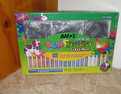AMOS Glass Deco Decoration Art - class-pack of 34 Keychains & Paints ON SALE NOW