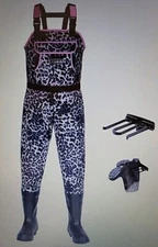HISEA Women Neoprene Chest Waders 400G Insulated Bootfoot Fish Hunt LEOPARD NEW