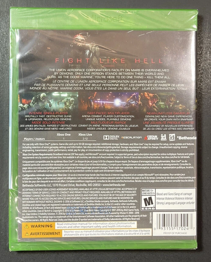 Doom 2016 (XBOX ONE) NEW - Image 2 of 4