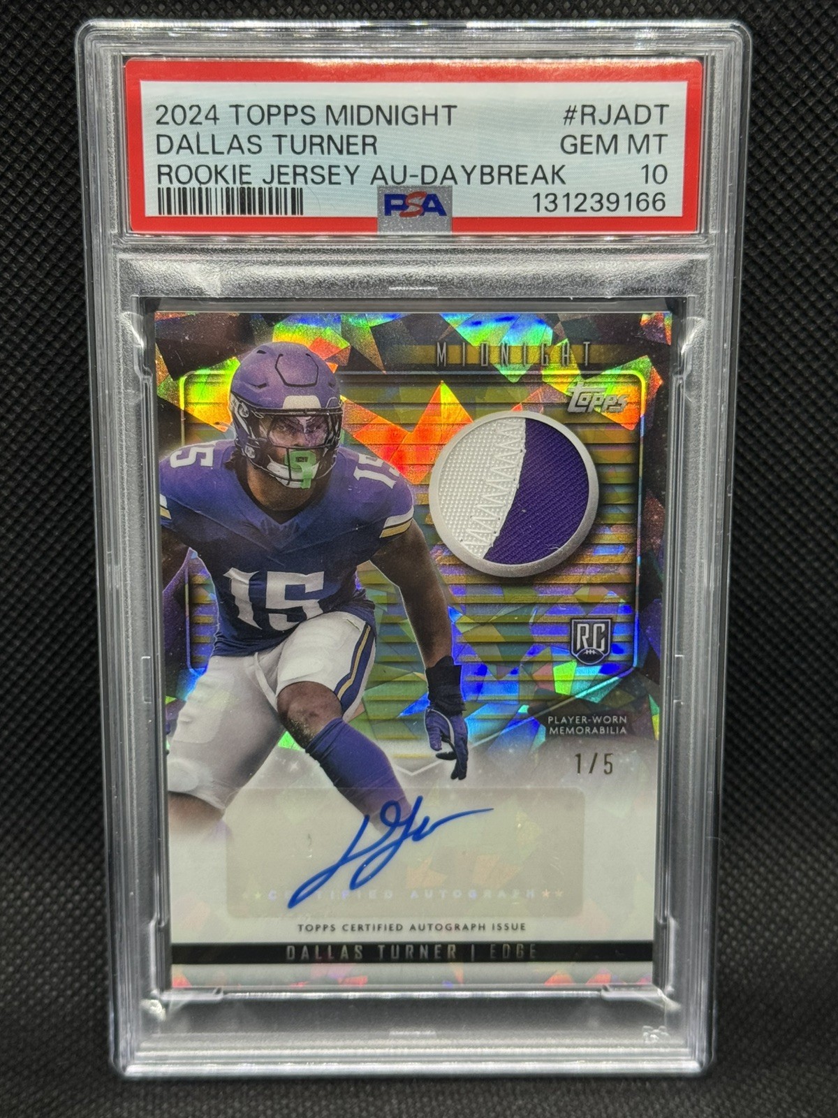 Dallas Turner Topps Midnight Rookie Jersey Autographs #RJADT Daybreak