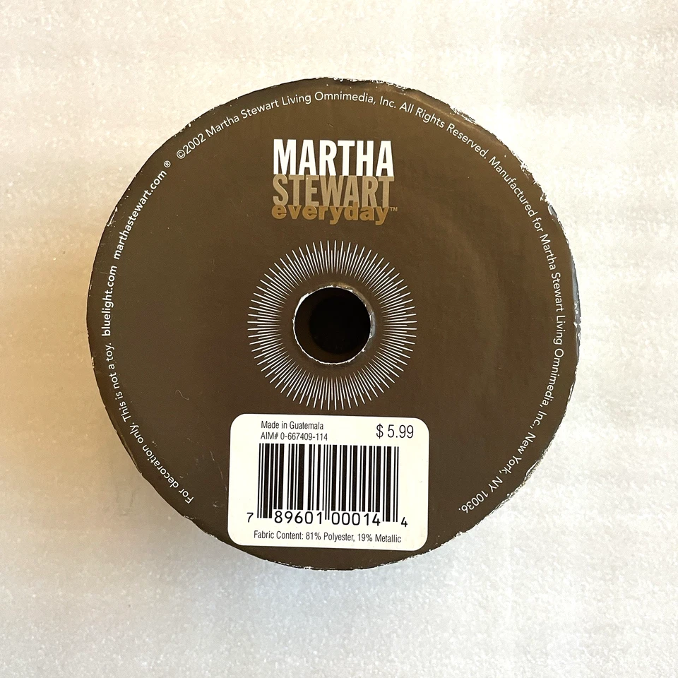 Martha Stewart Golden Luster Wire Edge 21 ft  2" Wide Ribbon Metallic 2002 New - Image 4 of 4