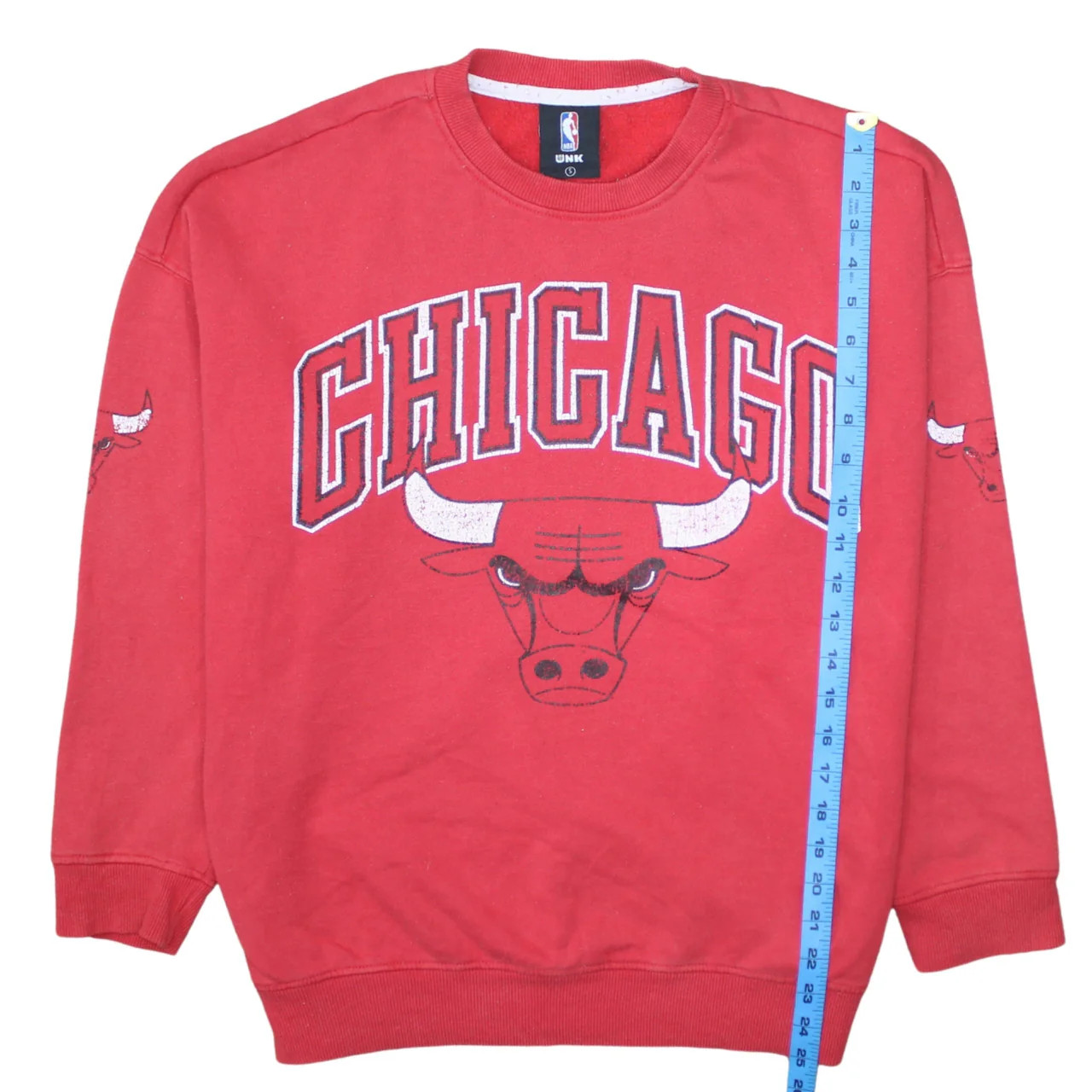 Retro 90's Chicago Bulls Crew Neck Sweatshirt Small Red image 6