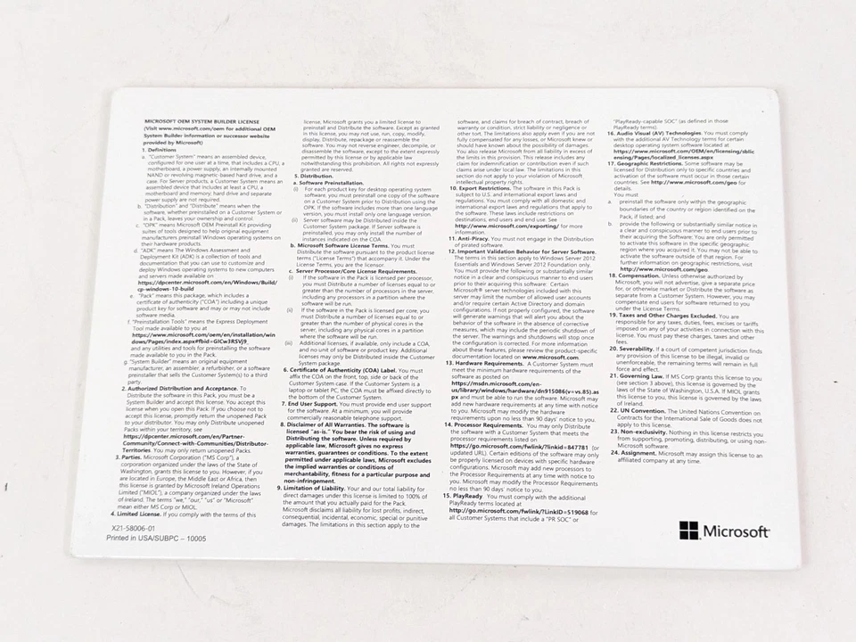 Microsoft Windows Home 10 64 Bit Eng 1 pk DSP OEI DVD X18-45392, 1/13/20 New - Image 4 of 4