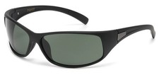 Wrap Around Matte Black Frame Sports Unisex Sunglasses - Forest Green Lens