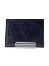 VALENTINO Card Case Blk Plain Men Used
