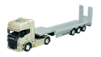 Welly Scania V8 R730 Gold + Flatbed Trailer 1:64 Truck Die Cast Metal New 68025