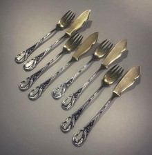 Bruckmann Weltausstellung Fischbesteck 800 Silber Jugendstil