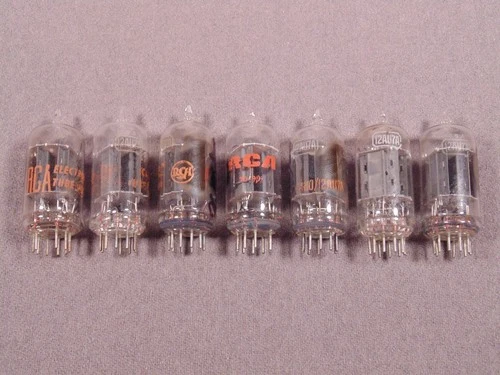 7 12AU7A RCA Clear Top HiFi Ham Radio Amplifier Vintage Vacuum Tubes Lot SALE!!!
