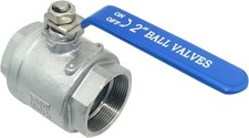 Ball Valve 2 Inch 316 Stainless Steel Full Port NPT Female Blue Handle