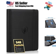 9 Pocket Card Binder for 540 Cards, PU Cover Trading Card Binder, Sturdy Card...