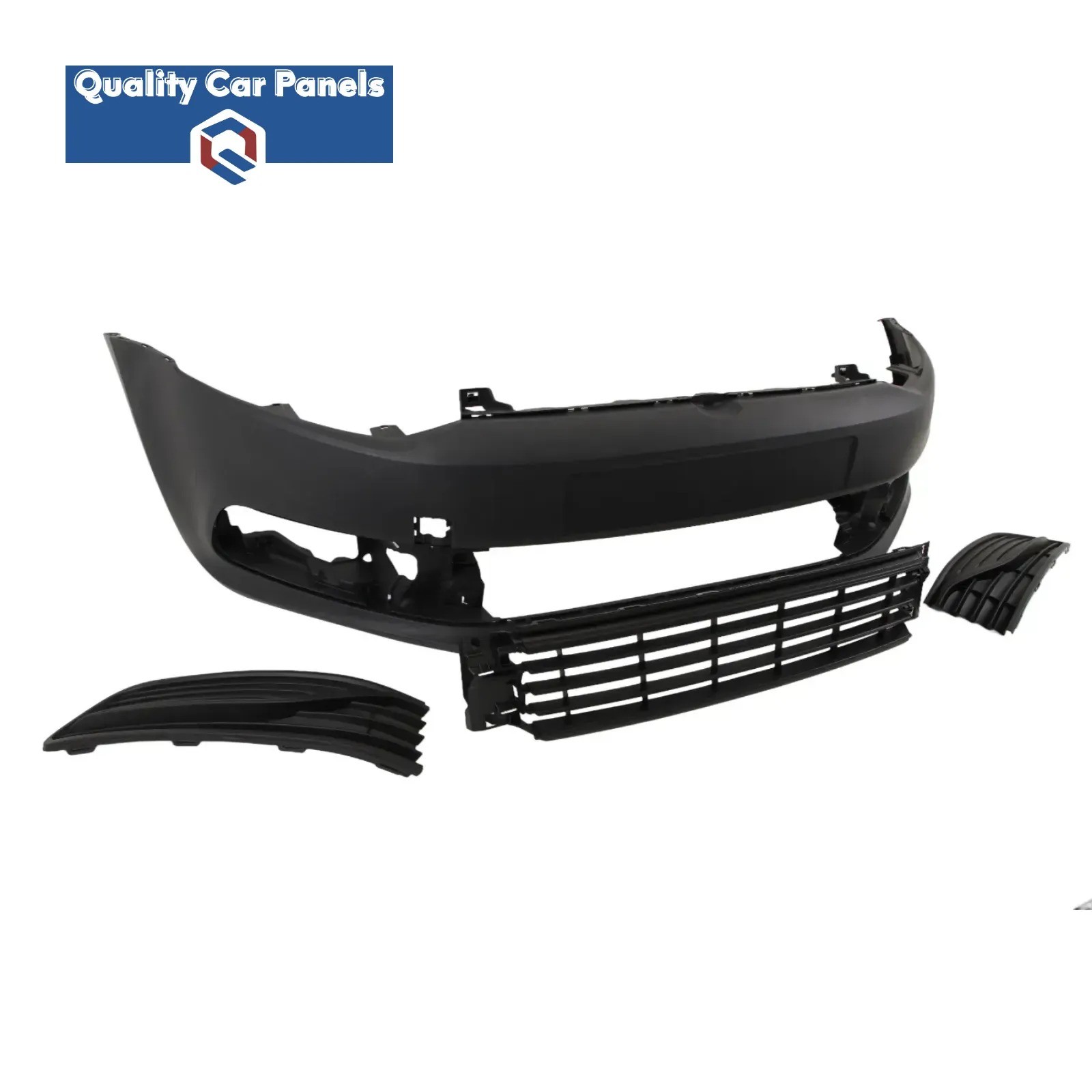 Front Bumper Kit Complete No PDC & Washer Holes Primed Fits VW Polo 2014-2017