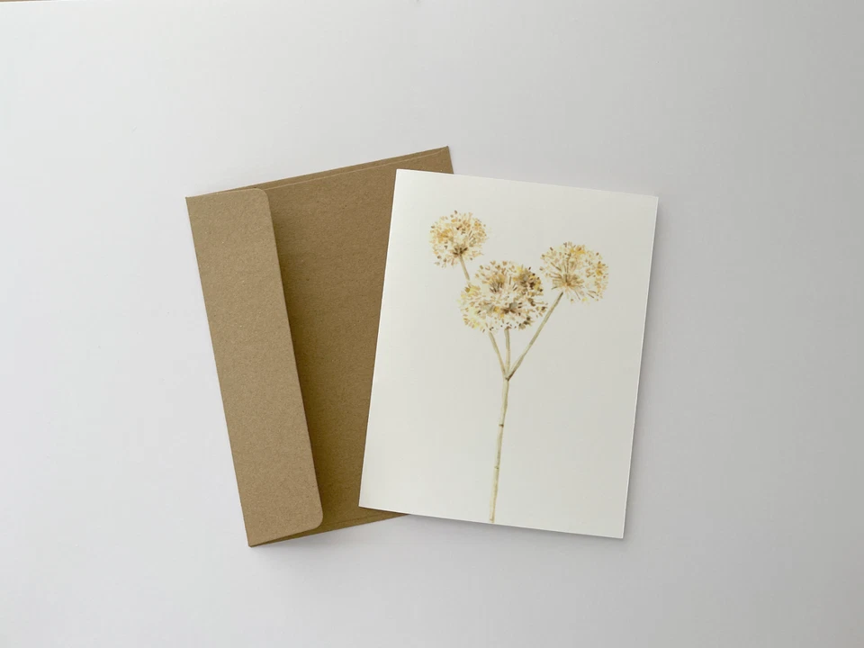 Juego de 6 tarjetas de notas en blanco papelería, ilustración botánica en acuarela A2 Foto 4 de 4