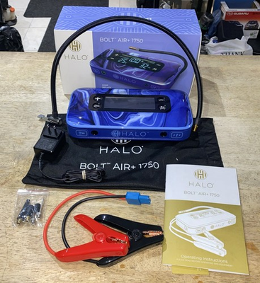 #ad HALO BOLT AIR 1750 PORTABLE VEHICLE JUMP STARTER WITH AIR COMPRESSOR $89.50