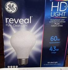 GE Reveal - Medium Base - 60 watt - Old Style/Vintage Light Bulbs - 4 Bulbs