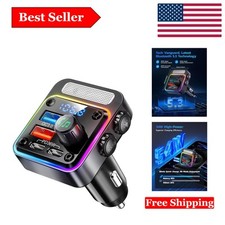 54W Bluetooth 5.3 Car Adapter with 4 Charging Ports  Deep Bass