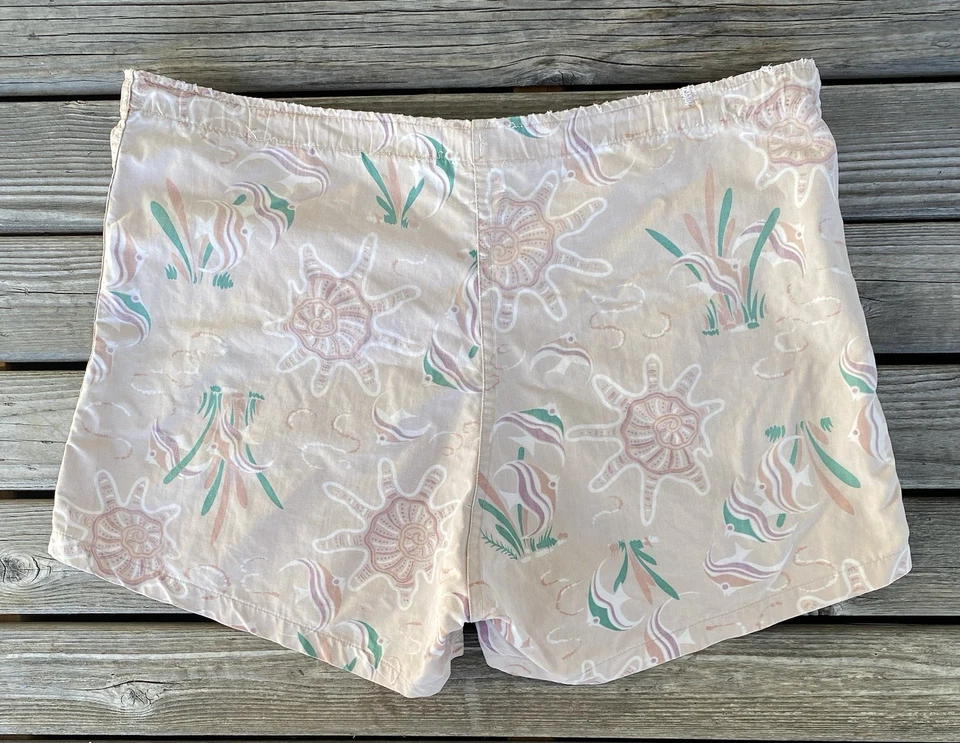 复古 50 年代夏威夷游泳短裤沙滩冲浪 MCM 衬衫 新奇印花 大号 — 第 2/4 张图片