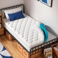 OhGeni Cooling 4 inch Dual Layer Twin Mattress Topper, 2 inch Gel Memory Foam...