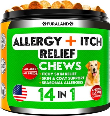 Dog Allergy Relief Chews - Dog Itch Relief - Omega 3 Fish Oil +