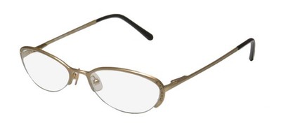 NEW VERA WANG LUXE EPIPHANY II EYEGLASS FRAME YG WOMENS GOLD TITANIUM HALF-RIM