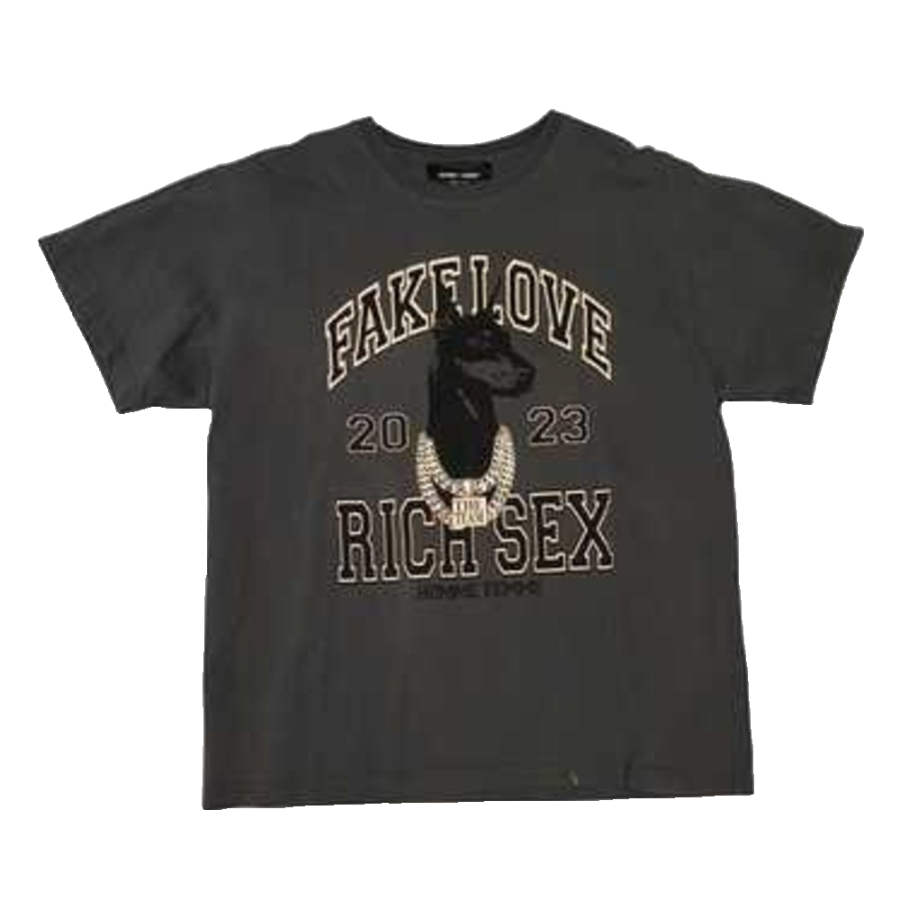 🔥 Homme + Femme Men's XL Fake Love Dark Gray T Shirt NWT 🔥