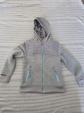 Gerry Girls Xs 5/6 Urban Heather Grey Zip Outerwear Jacket NWT zip Pockets Hood