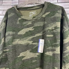 Terra&Sky womens 1x sweatshirt green camo pullover comfort stretch NWT