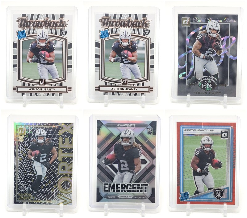 [6] ASHTON JEANTY 2025 DONRUSS OPTIC RATED ROOKIE PREVIEW RED PANDORA Q7341