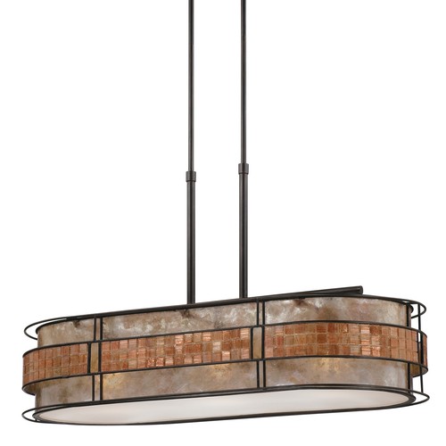 Quoizel MCLG337 Laguna 3 Light 37" Linear Chandelier - Copper