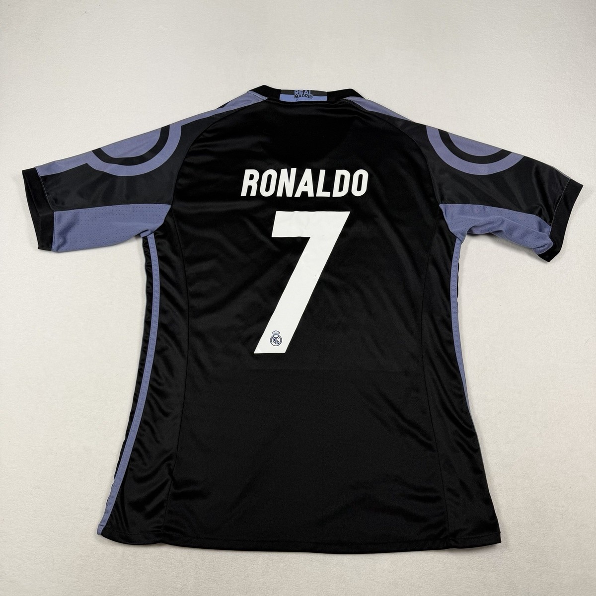 adidas Real Madrid CLIMACOOL 黒シャツ 160 Real Madrid 2016/17 Away Jersey #7 Ronaldo Adidas Climacool Black