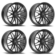 Set 4 22 Fittipaldi Street Fs372b Gloss Black 22x10.5 Wheels 5x120 25mm Rims