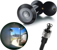 TOGU 220-degree Solid Brass Peep Holes for Door with 16mm Drill Matte Black