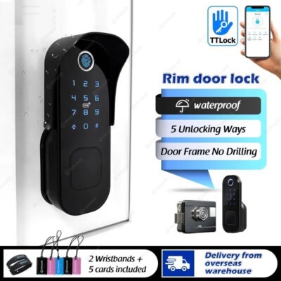 Fingerprint Door Lock Waterproof Bluetooth Passcode Electronic Wifi Outdoor Gate