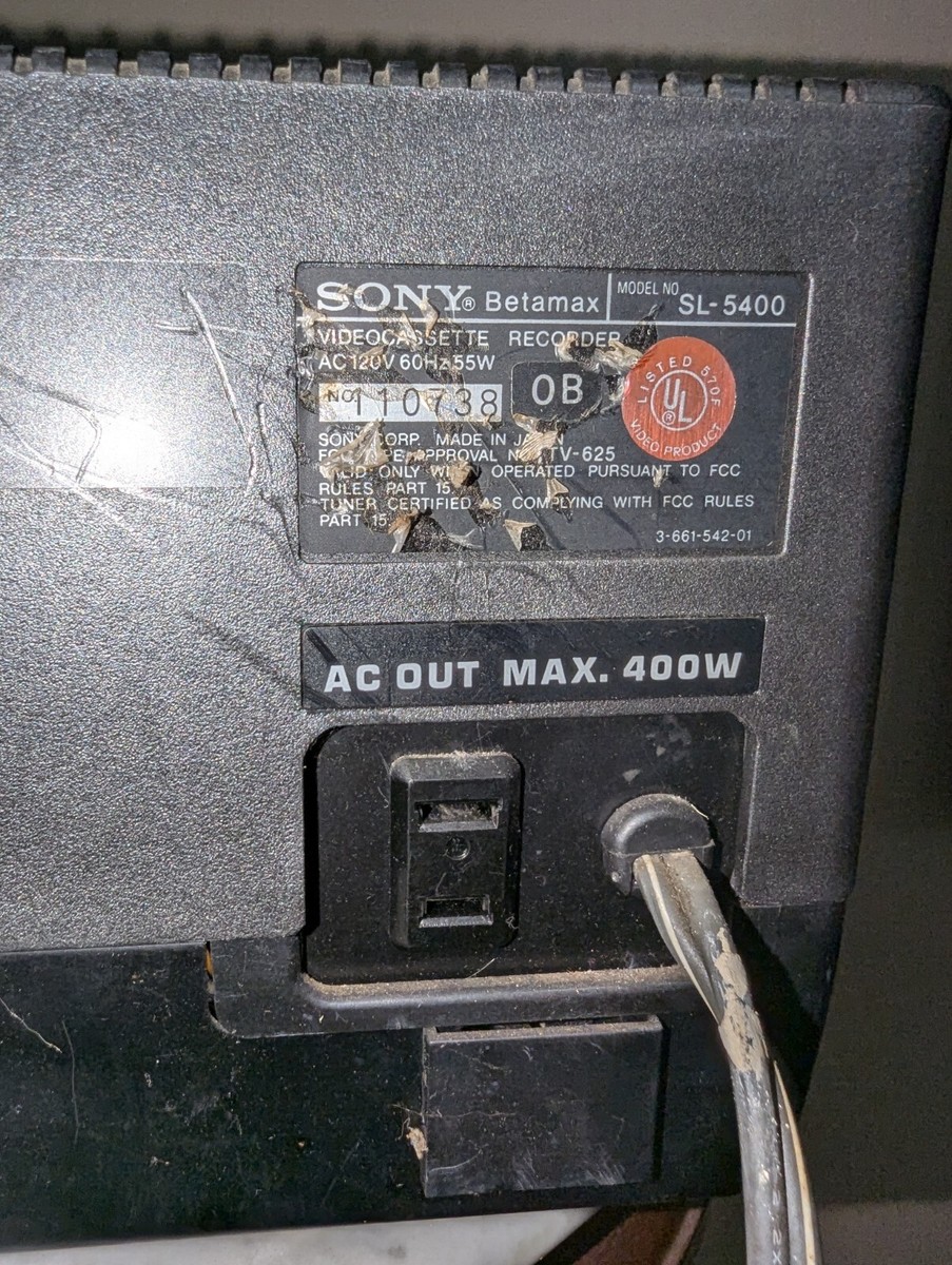 Vintage SONY SL-5400 BETAMAX Video Cassette Player Recorder Store