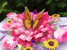 3D Pop Up Greeting Card Butterflies Flowers Floral Birthday Mother Love Friends