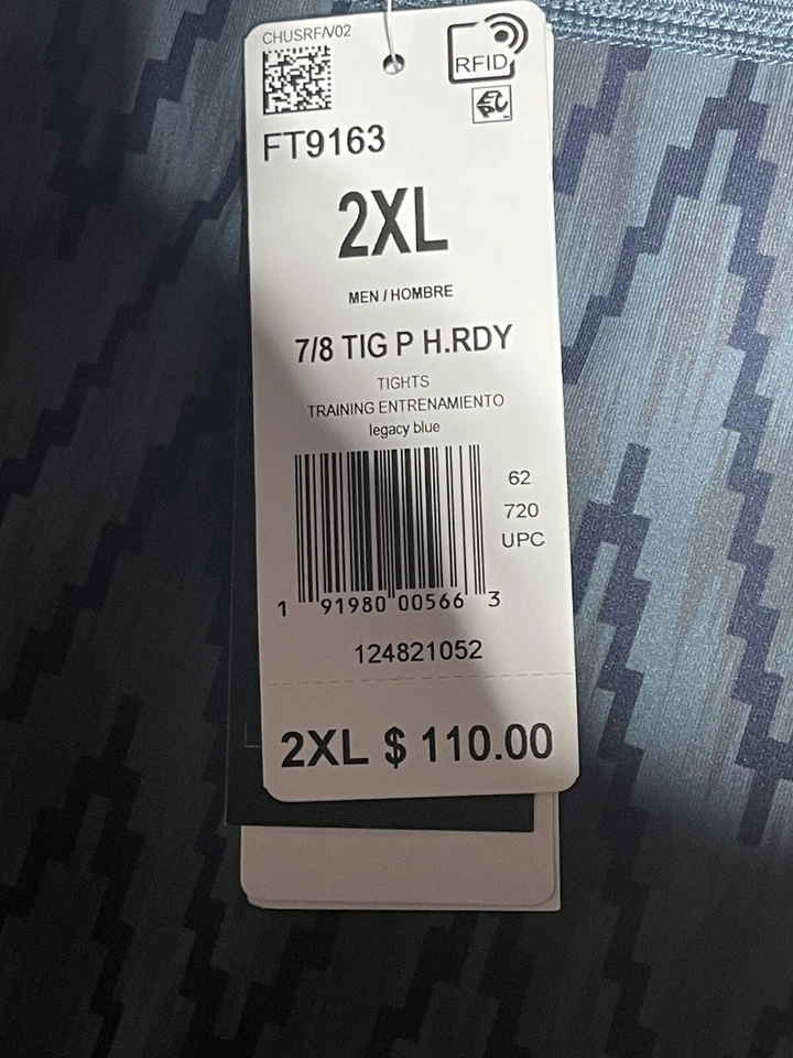 RARO Adidas PRIME HEAT.RDY REVERSIBLE 7/8 MALLAS Para Hombres 2XL LEGACY AZUL FT9163 Foto 4 de 4