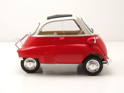 BMW Isetta Rojo Blanco Modelo De Coche 1:18 Welly - Imagen 4 de 9