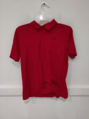 DEFECT Under Armour Kids Performance Polo (Big Kid) Red/Black UPF 50 Sport HH456