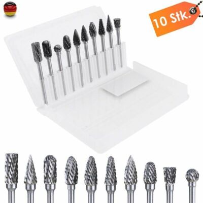 Für Dremel 10x Frässtift Hartmetallfräser Wolframcarabid Fräser Schaftfräser Set