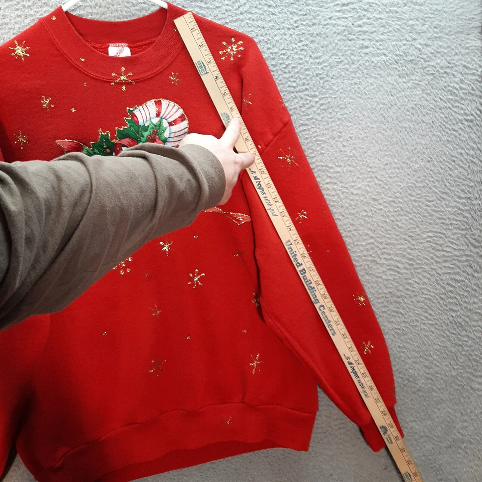 VETEMENTS Maglione Jerzees Vintage Adulto Extra Large Felpa Rossa Natale Vacanze Anni 90