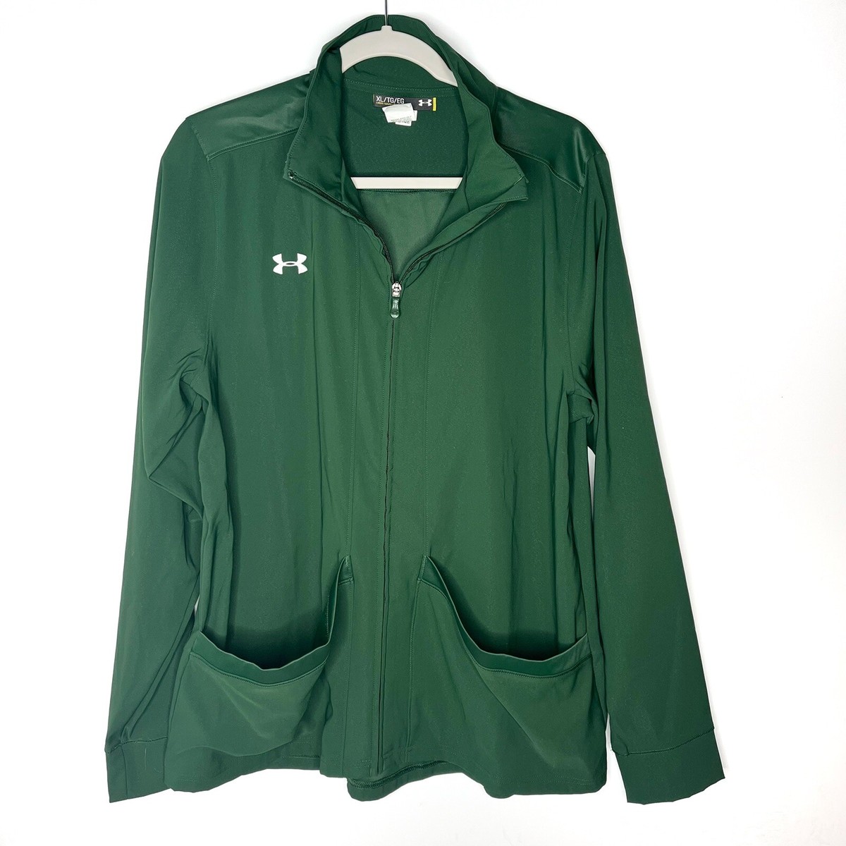 Under Armour Men's Green Warm Up Pregame Woven Full Zip Jacket