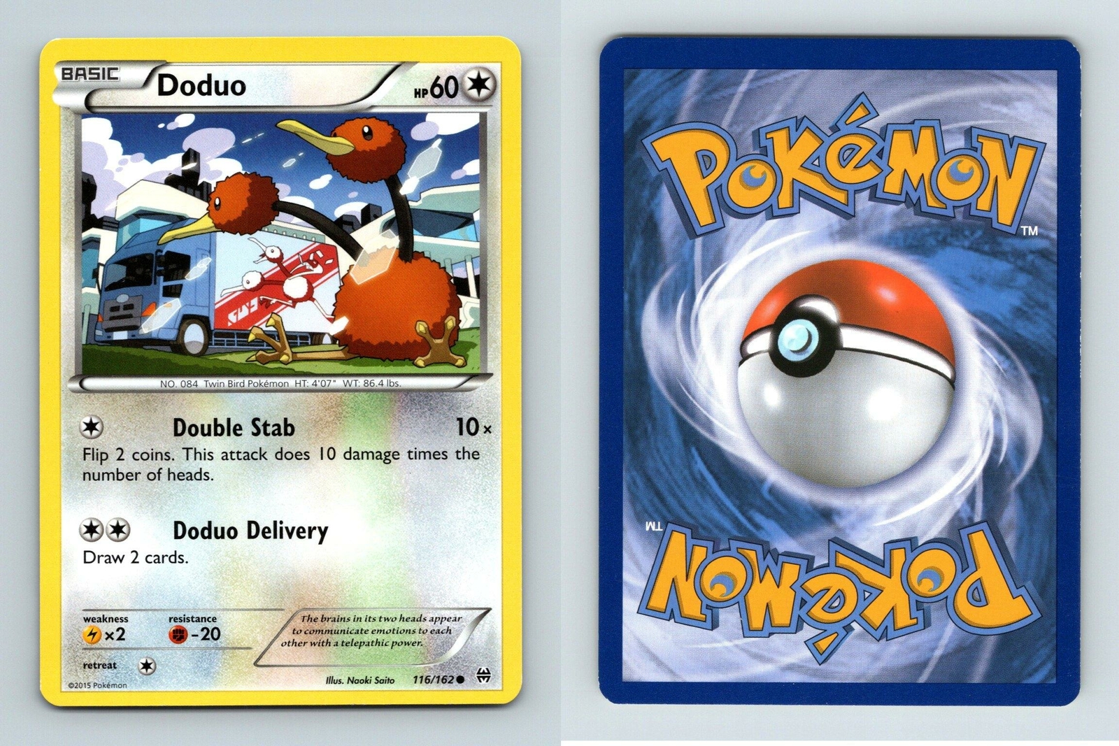 Doduo #116/162 XY Breakthrough Common 2015 Pokemon TCG Card