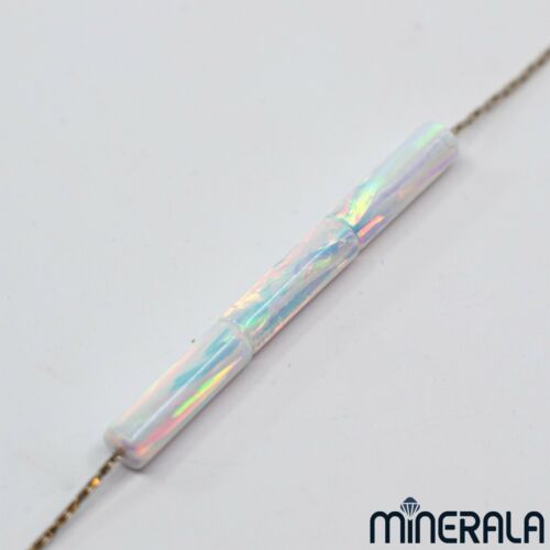 WHITE LAB CREATED SYNTHETIC OPAL BEADS ROUND CYLINDER TUBE VARIOUS SIZES WP0276A - Picture 6 of 8